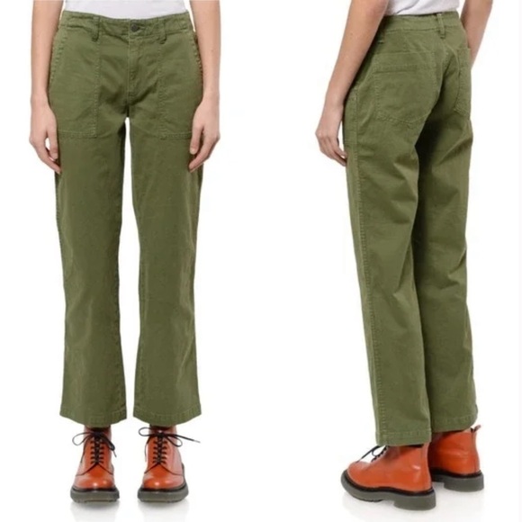 Boyish Pants Utility Logan Green Cropped Casual Streetwear Size 28 Waist - Picture 1 of 9
